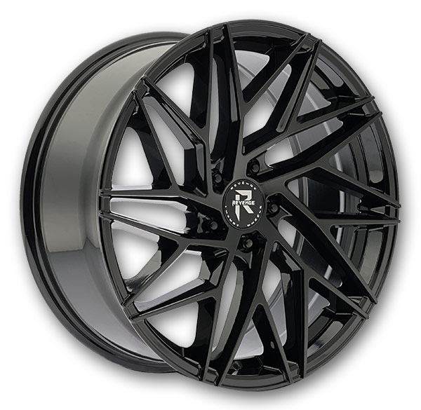 Revenge Luxury Wheels RL-102 22x9 Gloss Black  5x115 +20mm 74.1mm