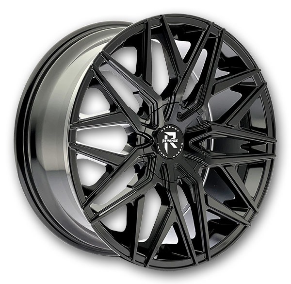 Revenge Luxury Wheels RL-104 18x8 Gloss Black 5x120/5x114.3 +35mm 74.1mm