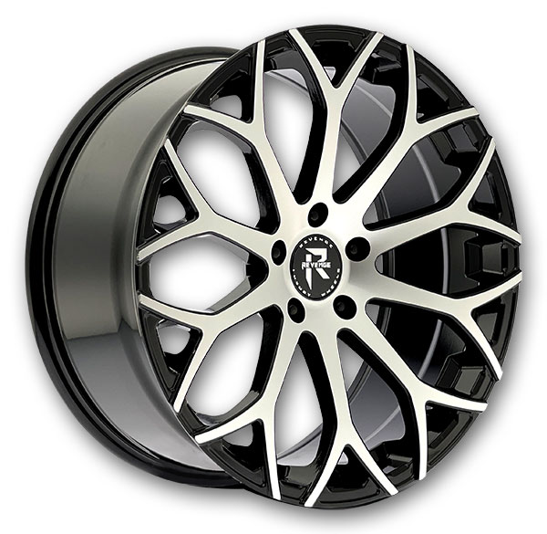 Revenge Luxury Wheels RL-105 20x9 Black Machined 5x120 +35mm 74.1mm