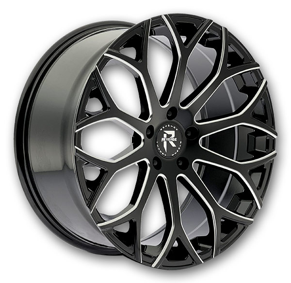 Revenge Luxury Wheels RL-105 22x9 Black Milled  5x115 +35mm 74.1mm