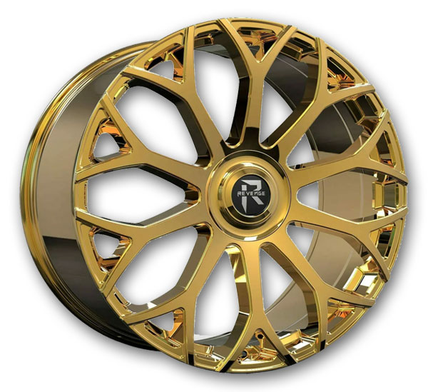 Revenge Luxury Wheels RL-105 22x9 Gold 5x115 +20mm 74.1mm