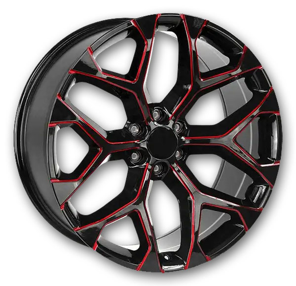OE Pro-Line Wheels RS-12 26x10 Gloss Black Red Milled 6x139.7 +31mm
