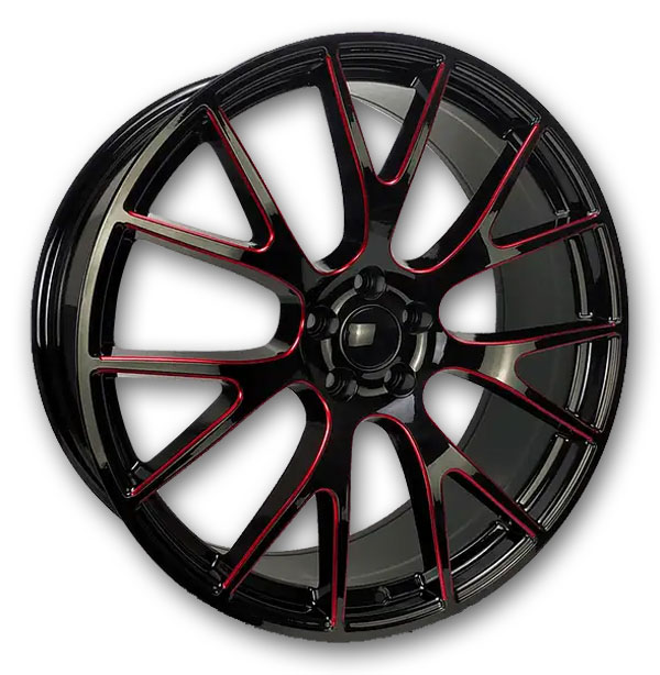 OE Pro-Line Wheels RS-15 20x9 Gloss Black Red Milled 5x115 +21mm