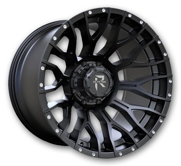 Revenge Offroad Wheels RV-201 20x9 Satin Black With Dots 6x135/6x139.7 +0mm 108mm