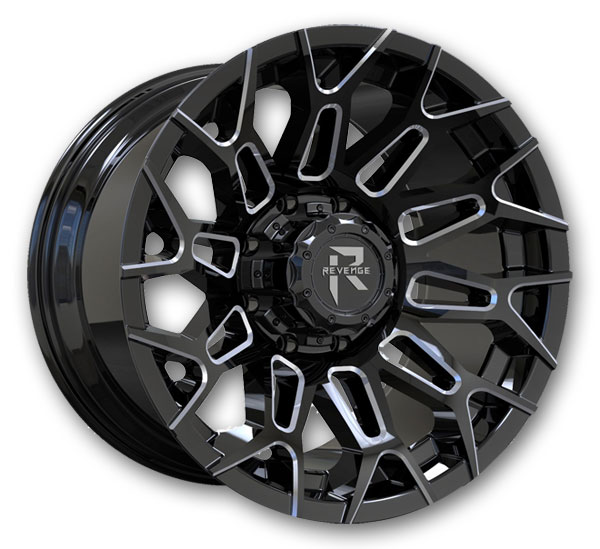Revenge Offroad Wheels RV-203 20x10 Black And Milled  6x135/6x139.7 -19mm 108mm