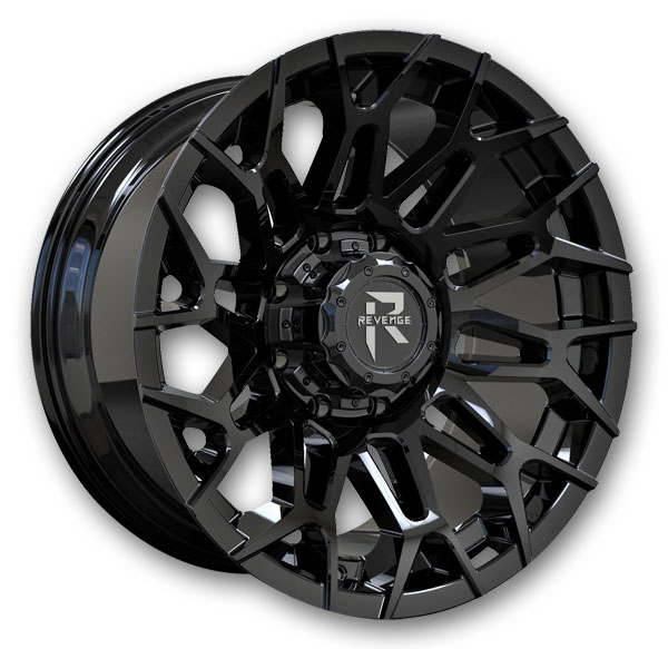 Revenge Offroad Wheels RV-203 20x10 Gloss Black 8x170 -19mm 125.2mm