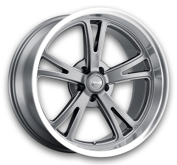 Ridler Wheels 606 20x8.5 Grey w/ Milled Spokes & Diamond Lip 5x127 +0mm 83.82mm