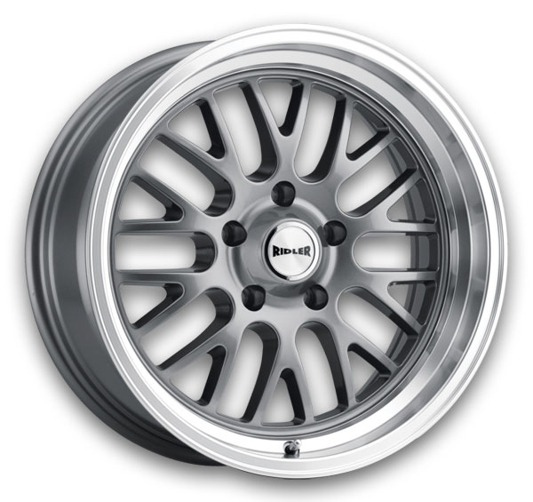Ridler Wheels 607 20x8.5 Grey w/Machined Lip 5x120 +0mm 83.82mm