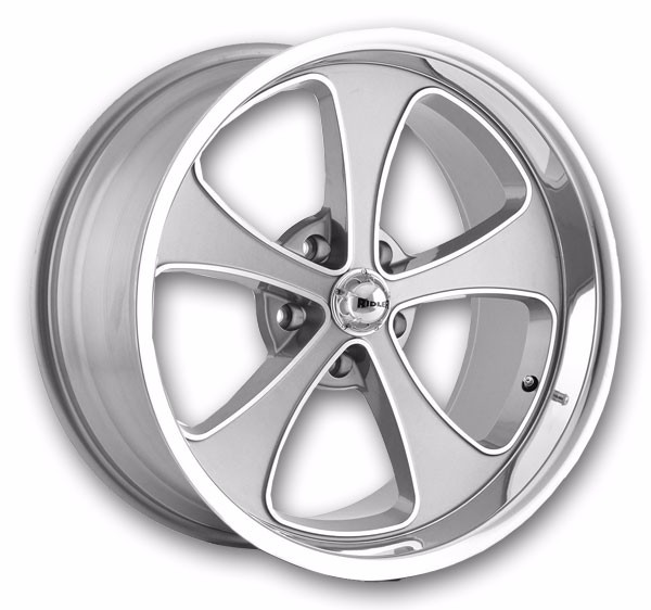 Ridler Wheels 645 17x7 Grey with Machined Face and Polished Lip 5x127 +0mm 83.82mm