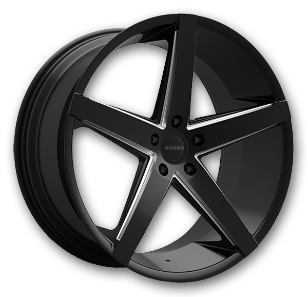 ROSSO Wheels AFFINITY 20x8.5 Black with Milled Spoke Edges 5x112 +34mm 66.56mm
