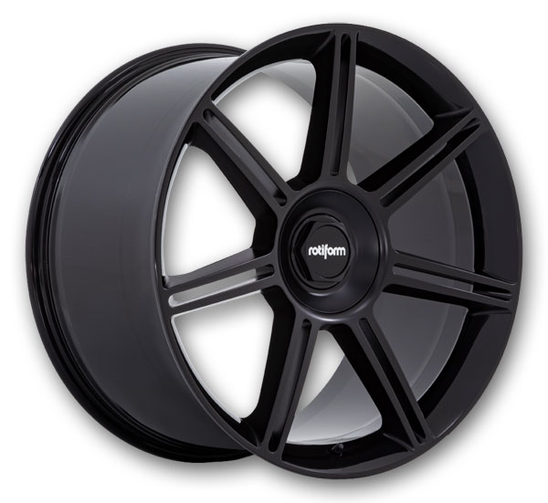 Rotiform Wheels FRA 22x12 Gloss Black W/ M-Black Spokes 5x130 +60mm 71.5mm