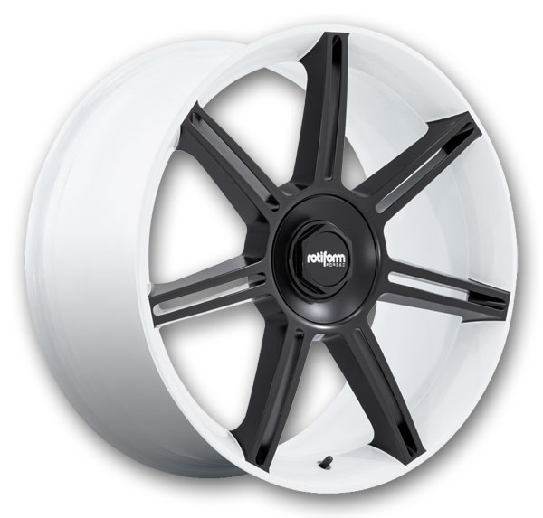 Rotiform Wheels FRA 22x10 Gloss White W/ M-Black Spokes 5x130 +56mm 71.5mm