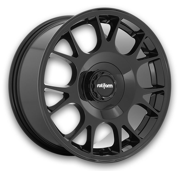 Rotiform Wheels TUF-R 18x8.5 Glossy Black 5x108/5x120 +45mm 72.56mm