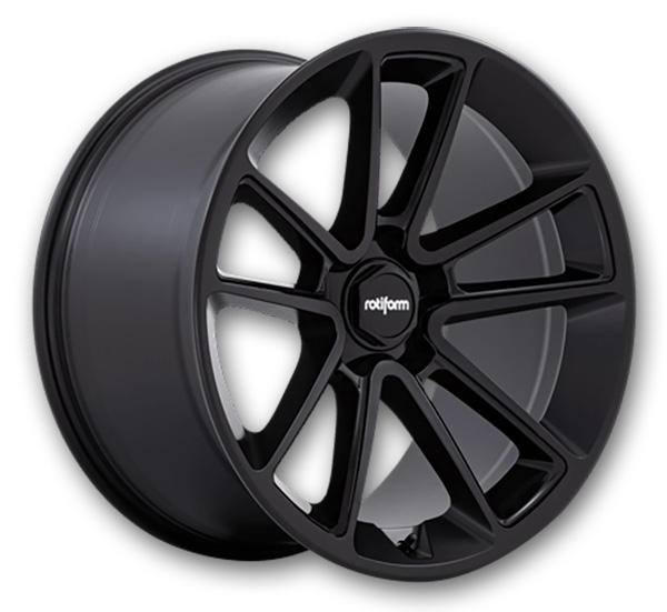 Rotiform Wheels BTL     22x10 Matte Black With Black Cap And Inside Spoke Details 5x112 +25mm 66.56mm