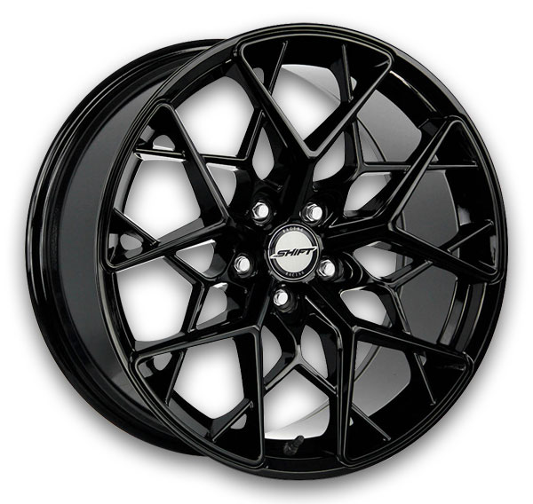 Shift Wheels Piston 18x8.5 All Gloss Black 5x100 +35mm 73.1mm
