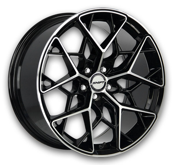 Shift Wheels Piston 20x8.5 Gloss Black Machined 5x114.3 +35mm 73.1mm