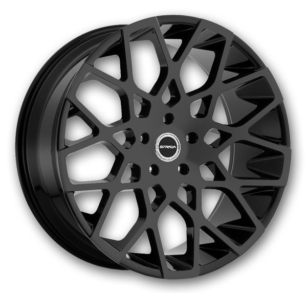 Strada Wheels Buca 24x10 All Gloss Black 5x115 +15mm 72.6mm