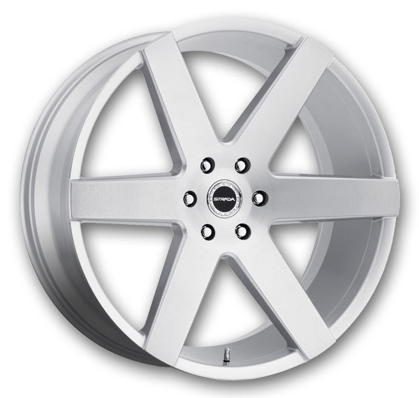 Strada Wheels Coda 22x9.5 Brushed Face Silver 5x127 +25mm 78.1mm
