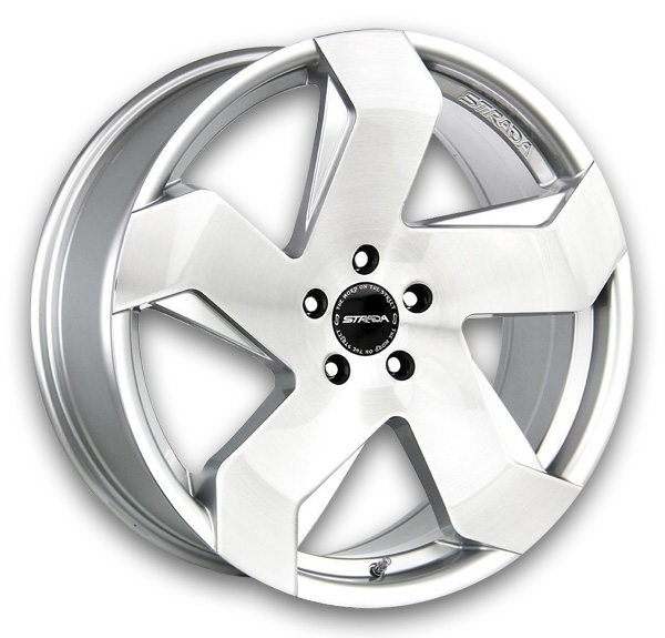 Strada Wheels Coltello 20x8.5 Brushed Face Silver 5x114.3 +35mm 72.6mm