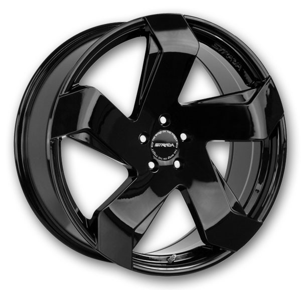Strada Wheels Coltello 20x8.5 All Gloss Black 5x112 +40mm 72.6mm