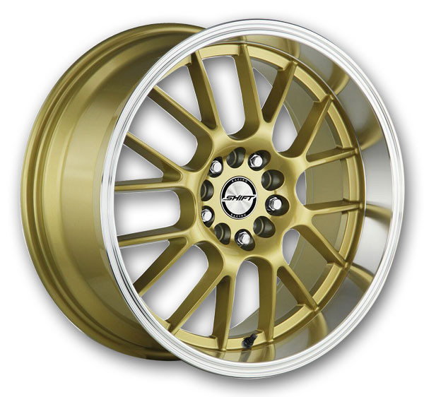 Shift Wheels Crank 18x8.5 Gold Polished Lip 5x114.3/5x120 +30mm 73.1mm