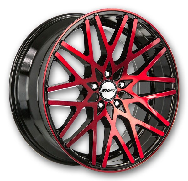 Shift Wheels Formula 18x8 Gloss Black Machined Red 5x114.3 +35mm 73.1mm