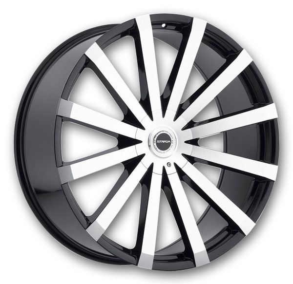 Strada Wheels Gabbia 20x8.5 Gloss Black Machined 6x120/6x139.7 +30mm 78.1mm