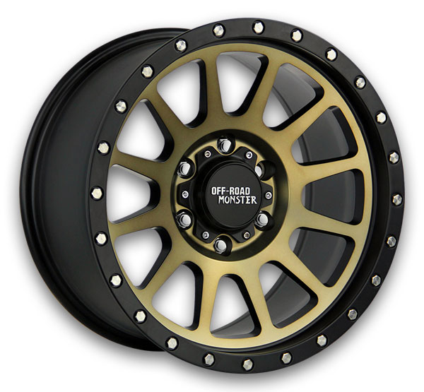 Off-Road Monster Wheels M10 17x9 Flat Black Machined Bronze 5x127 +0mm 78.1mm