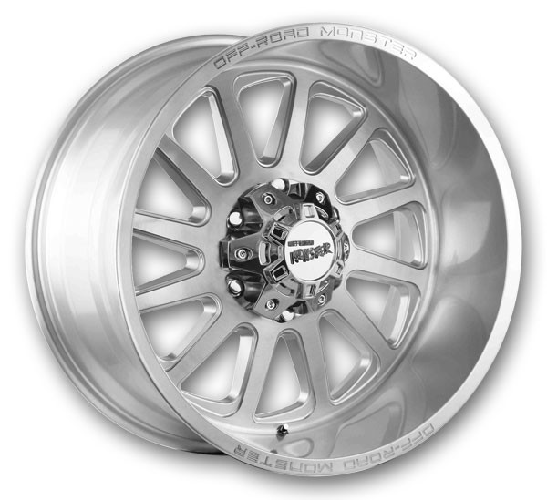 Off-Road Monster Wheels M17 17x9 Brushed Face Silver 5x127 +0mm 78.1mm