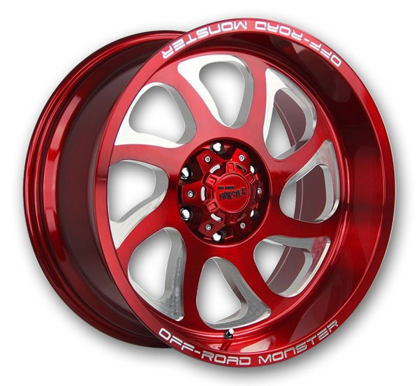 Off-Road Monster Wheels M22 20x10 Candy Apple Red 6x139.7 -19mm 106.4mm