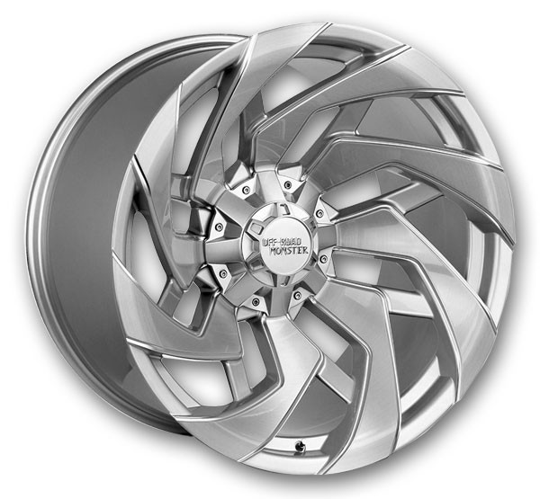 Off-Road Monster Wheels M24 20x10 Brushed Face Silver 6x135/6x139.7 -19mm 106.4mm