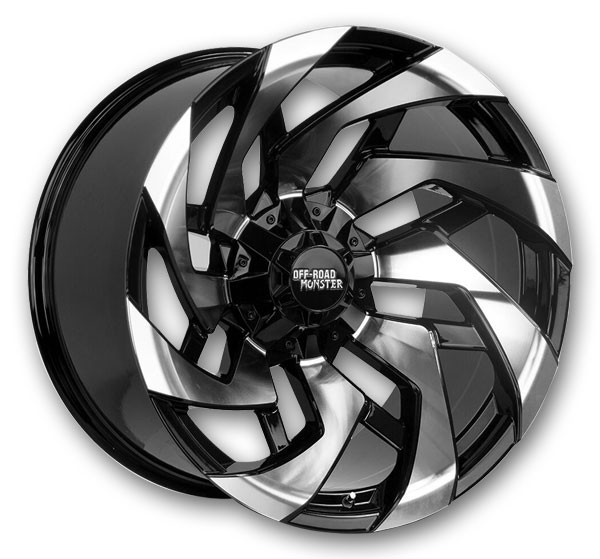 Off-Road Monster Wheels M24 20x10 Gloss Black Machined 6x135/6x139.7 -19mm 106.4mm