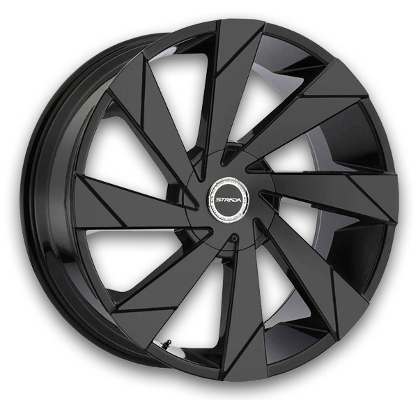 Strada Wheels Moto 24x10 All Gloss Black  +15mm 78.1mm