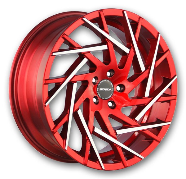 Strada Wheels Nido 22x9 Candy Red with Machined Tip 5x115 +15mm 72.6mm
