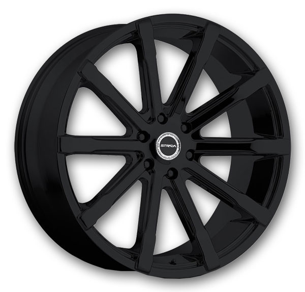 Strada Wheels Osso 24x10 All Gloss Black 5x139.7 +25mm 78.1mm