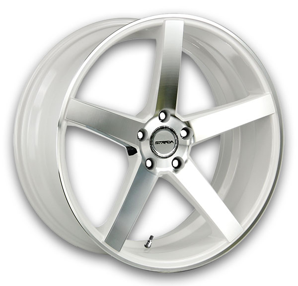 Strada Wheels Perfetto 22x8.5 White Machined 5x114.3 +40mm 72.6mm