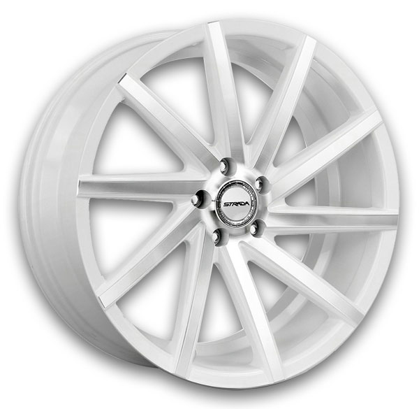 Strada Wheels Sega 22x9 White Machined 5x115 +15mm 72.6mm