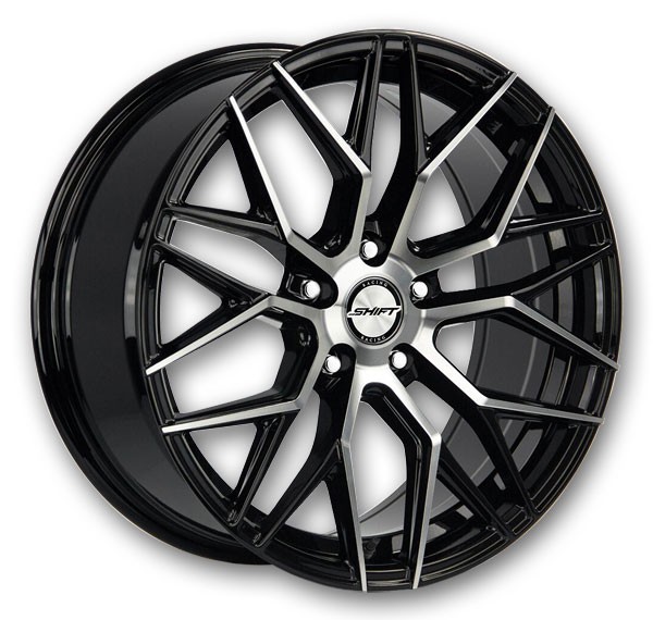 Shift Wheels Spring 20x8.5 Gloss Black Machined 5x114.3 +35mm 73.1mm