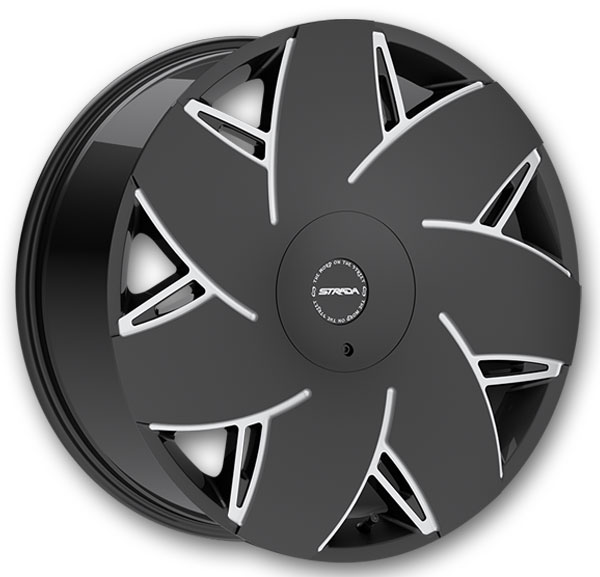 Strada Wheels Turbina 24x9.5 Gloss Black Milled 5x127/5x139.7 +15mm 78.1mm