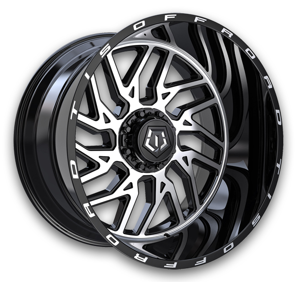 TIS Wheels 544MB 20x10 Gloss Black Machined Face with Milled Lip Logo 5x114.3/5x127 -25mm 78mm