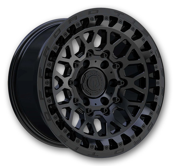 TIS Wheels 555SB 17x9 Satin Black with Cast Logo & Lip Bolts 5x127 -12mm