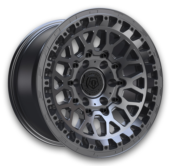 TIS Wheels 555A 17x9 Satin Anthracite with Cast Lip Logo & Lip Bolts 5x127 -12mm 71.5mm