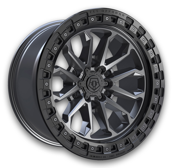TIS Wheels 556AB 20x10 Satin Anthracite with Cast Black Bead Ring 8x180 -20mm 124.3mm