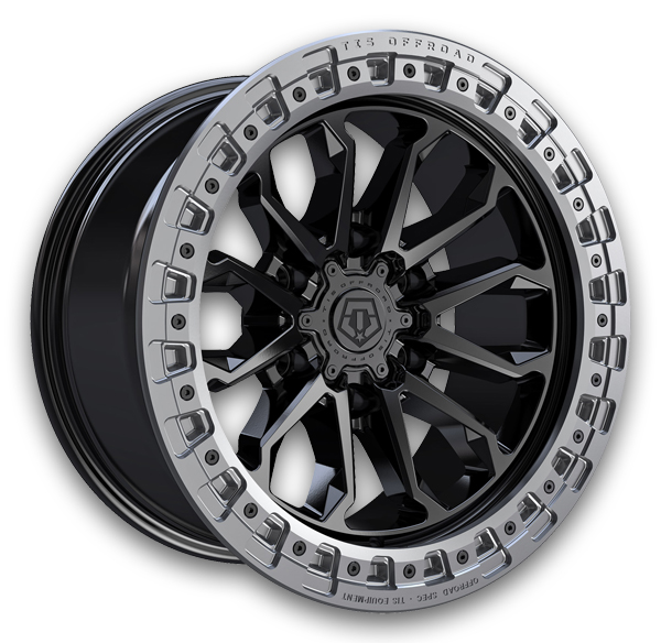 TIS Wheels 556BA 20x10 Satin Black with Cast Satin Anthracite Bead Ring 8x165.1 -20mm 125.2mm