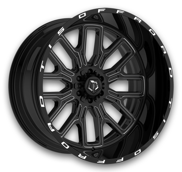 TIS Wheels 560BM 20x12 Gloss Black with Milled Accents & Lip Logo 5x139.7/5x150 -44mm 110.2mm