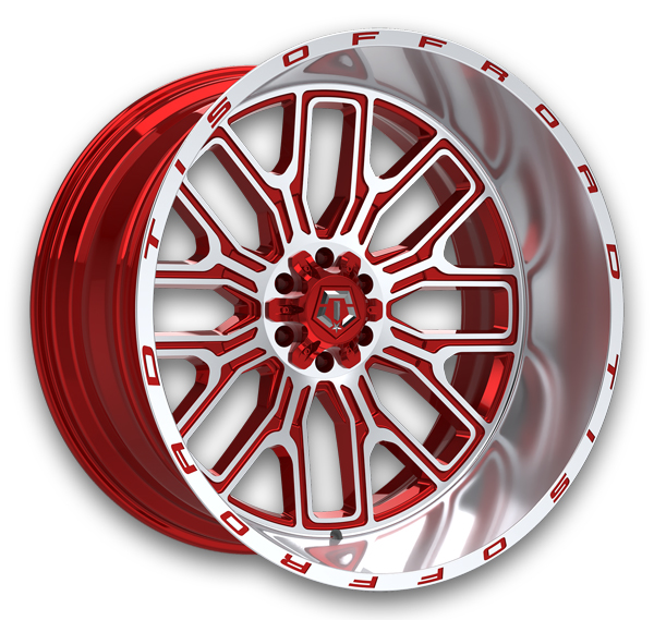 TIS Wheels 560MRL 26x14 Gloss Red Machined Face & Lip Logo 8x170 -76mm 125.2mm