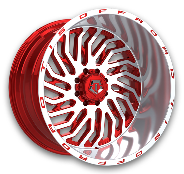 TIS Wheels 561MRL 22x12 Gloss Red Machined Face with Lip Logo 6x135/6x139.7 -44mm 106.2mm