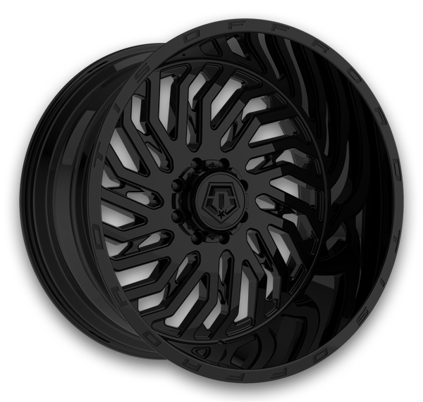 TIS Wheels 561B 22x12 Gloss Black with Lip Logo 5x135/5x150 -44mm 110.2mm