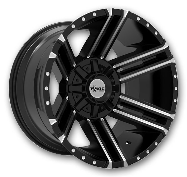 Toxic Off-Road Wheels Avenger 20x10 Gloss Black and Milled 8x165.1 -25mm 125.2mm