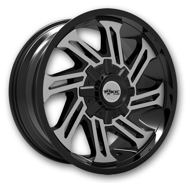 Toxic Off-Road Wheels RAZR 20x10 Machined Black 5x114.3/5x127 -25mm 78.1mm